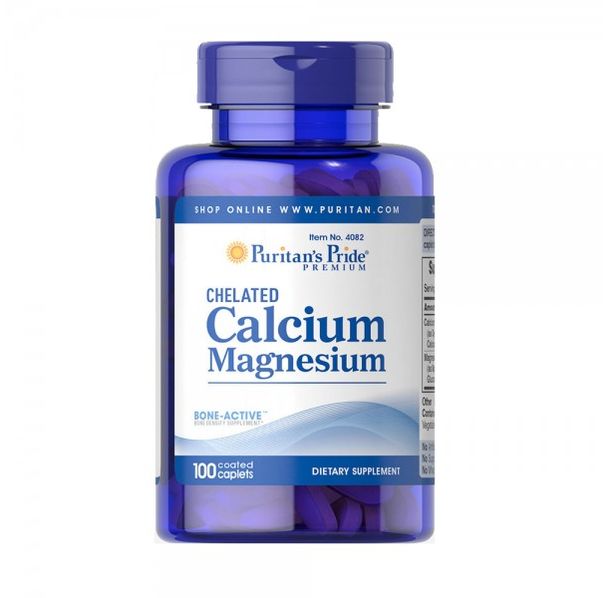 Puritan's Pride - Calcium Magnesium Chelated 500 mg / 100 таблетки​