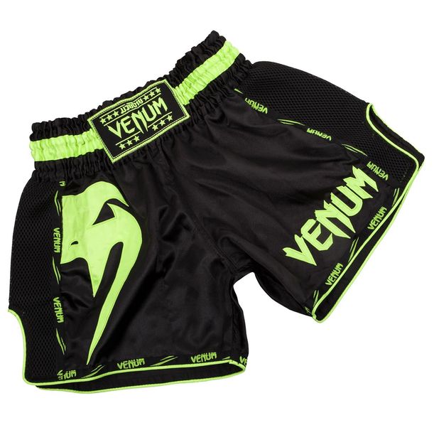 Муай Тай Шорти - Venum Giant Muay Thai Shorts- Black/Neo Yellow​