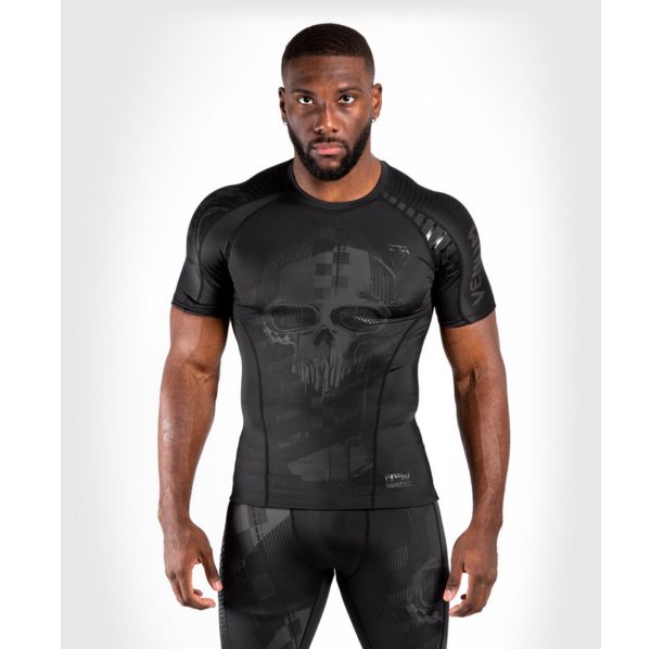 Рашгард - Venum Skull Rashguard - Short sleeves - Black/Black​
