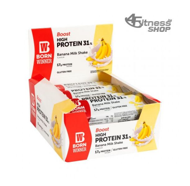 BORN WINNER Boost High Protein Bar 31% Banana Milk Shake 12х55 гр