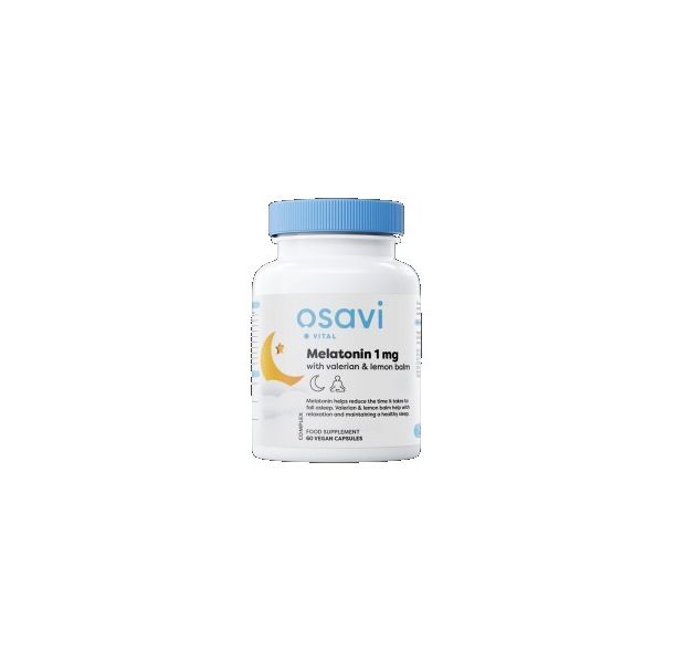 Osavi - Melatonin with Valerian & Lemon Balm / 60 капсули, 60 дози
