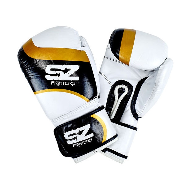 SZ Fighters - Боксови ръкавици Естествена кожа - Warrior - White​
