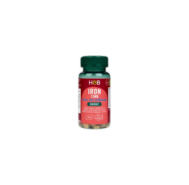 Holland And Barrett - Iron 15 mg | With Vitamins & Minerals / 90 Таблетки, 90 дози