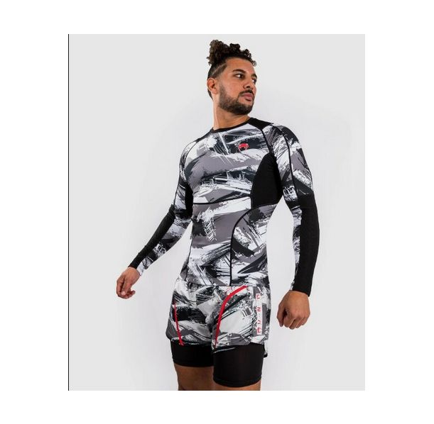 Рашгард - Venum Electron 3.0 Rashguard Long Sleeves - Grey/Red​