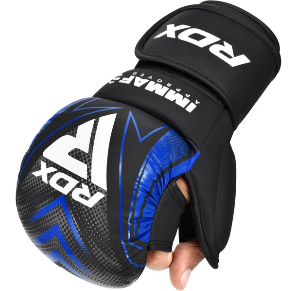 MMA ръкавици - RDX IMMAF Approved Shooter Grappling Gloves - Blue -GSR-IMF-1U
