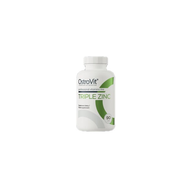 OstroVit - Triple Zinc / Gluconate + Picolinate + Citrate / 90 капсули, 90 дози