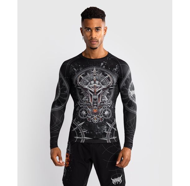 Рашгард - Venum Gladiator 5.0 Men's Long Sleeve Rashguard - Black/Silver​