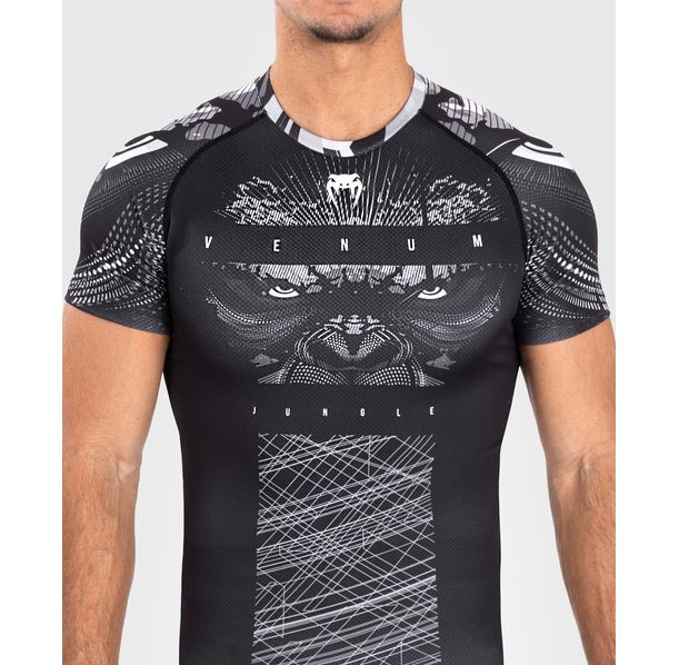 Рашгард - Venum Gorilla Jungle Rashguards Short Sleeves - Black/White​