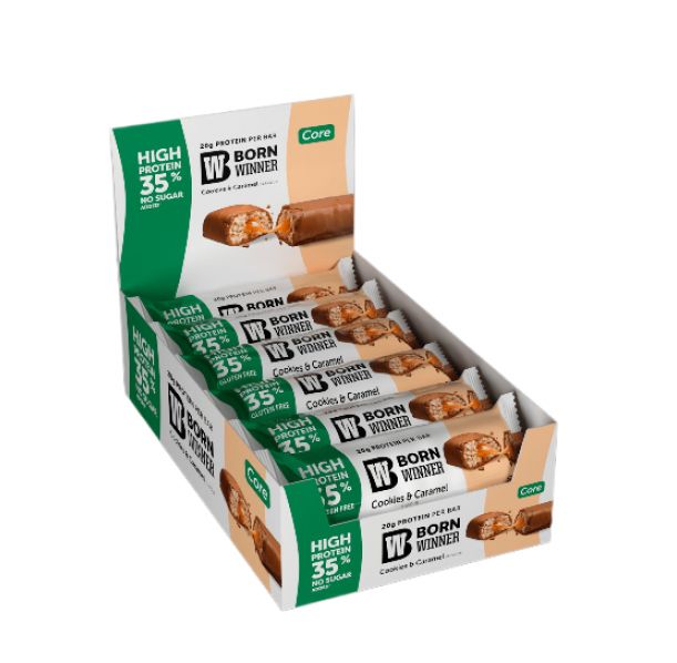 BORN WINNER CORE High Protein 35% bar Cookies and Caramel 12x57 гр