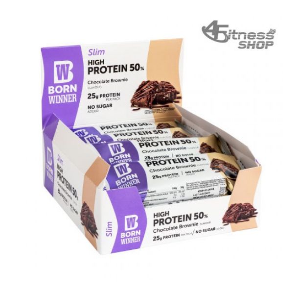 BORN WINNER Slim High Protein Bar 50% Chocolate Brownie 12x50 гр