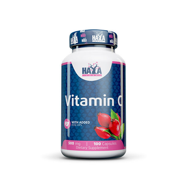 HAYA LABS Vitamin C with Rose Hips 500 mg / 100 Caps