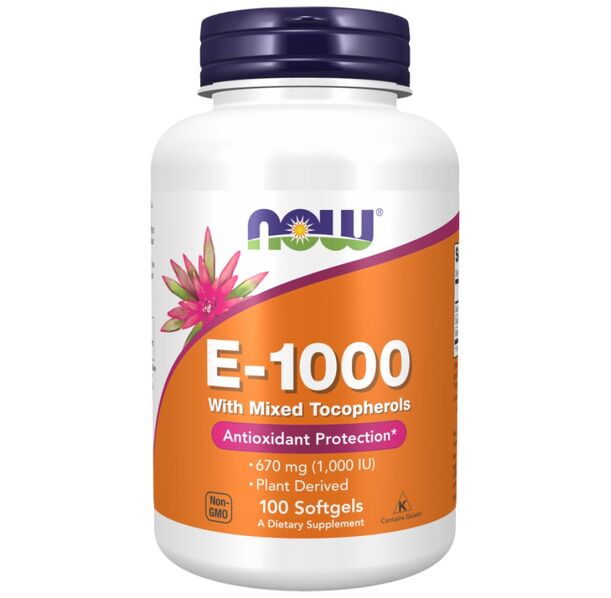 NOW Foods - Vitamin E-1000 Natural (100 дози)