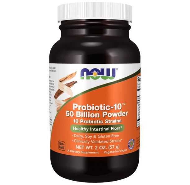 NOW Foods - Probiotic-10™ 50 Billion Powder (38 дози)