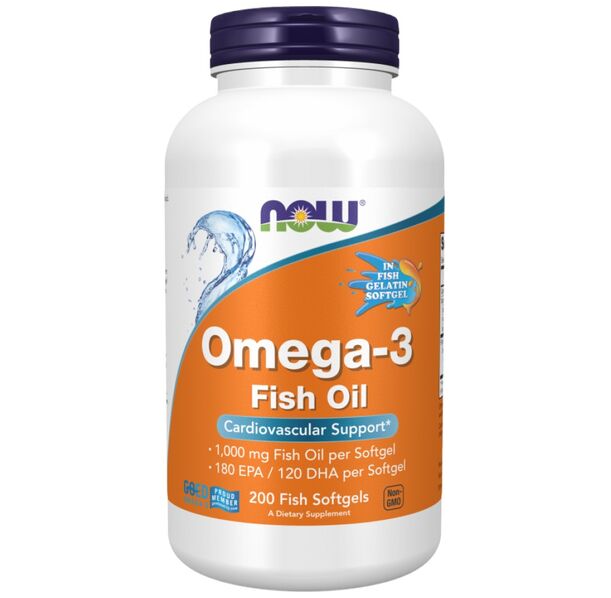 NOW Foods - Omega 3 1000 mg | Fish Gelatin Softgels (100 дози)