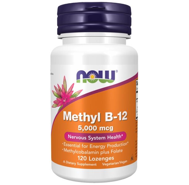 NOW Foods - Methyl B-12 5000 mcg | with Folic Acid Quatrefolic® (60 дози)