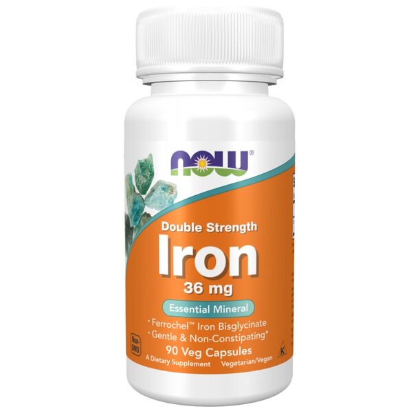 NOW Foods - Iron 36 mg / Double Strength / Ferrochel Iron Bisglycinate (90 дози)