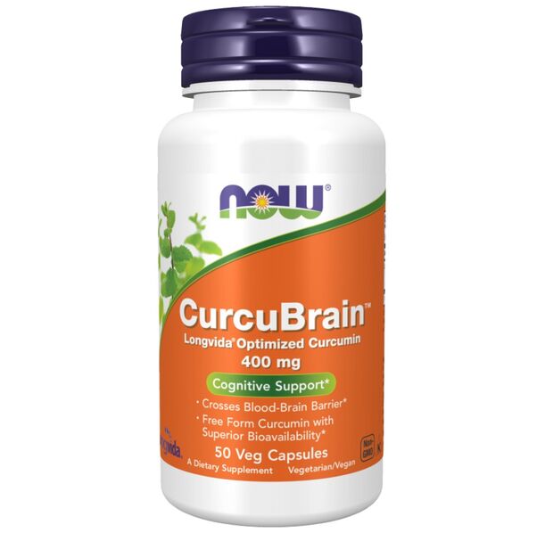 NOW Foods - CurcuBrain™ 400 mg | Longvida® Optimized Curcumin (50 дози)