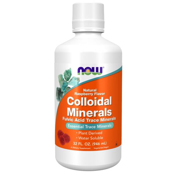 NOW Foods - Colloidal Minerals | Fulvic Acid Trace Minerals - Raspberry Flavor (32 дози)