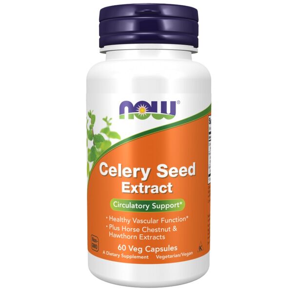NOW Foods - Celery Seed Extract 100 mg | with Horse Chestnut & Hawthorn (60 дози)