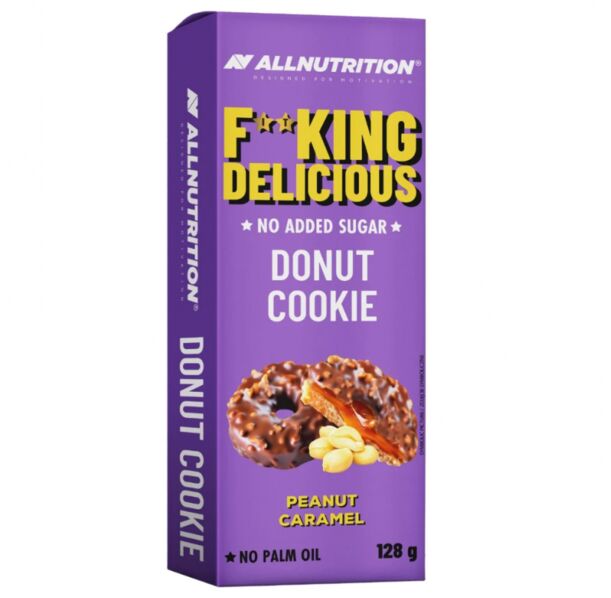 AllNutrition F**King Donut Cookie - Peanut Caramel - Диетични Донът Бисквити, Разфасовка 128g