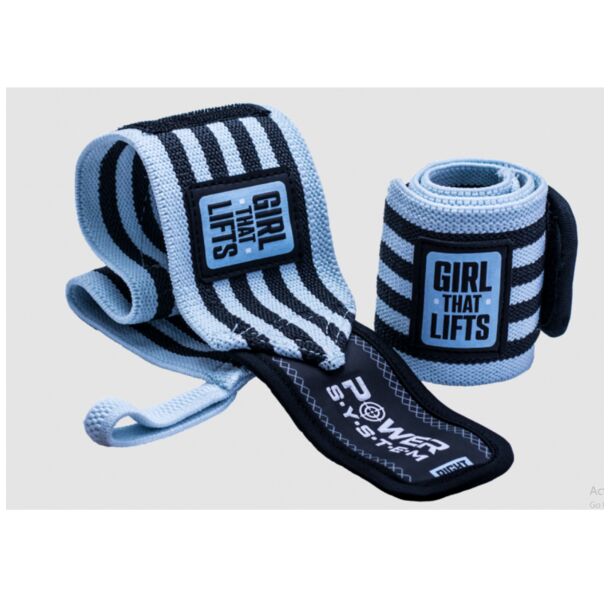Power System Wrist Wraps Girl That Lifts - Blue - Накитници, Цвят Син
