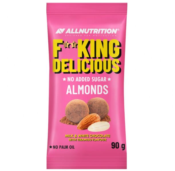 AllNutrition F**king Delicious Almonds - Milk & White Choco Tiramisu - Диетични Бадеми в Шоколад, Разфасовка 90g