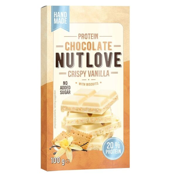 Allnutrition Protein Chocolate - Crispy Vanilla with Biscuits - Протеинов Шоколад, Разфасовка 100g