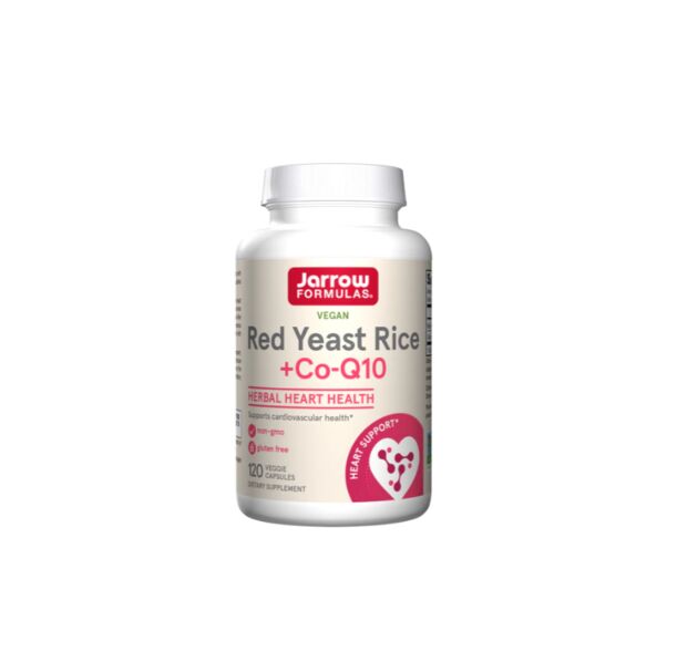 Jarrow Formulas Red Yeast Rice 1200mg + CoQ10 100mg - Мая от Червен Ориз + Коензим Q10, Разфасовка 120 caps
