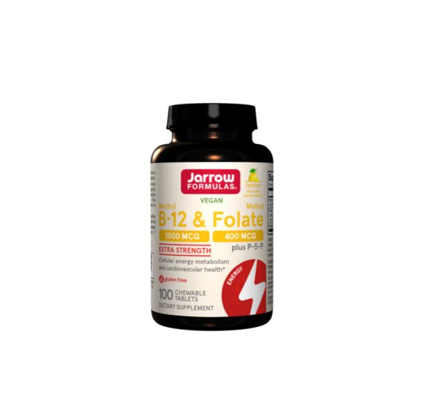 Jarrow Formulas Methyl B-12 1000 & Methyl Folate - Витамин B12, Разфасовка 100 Chew tabs