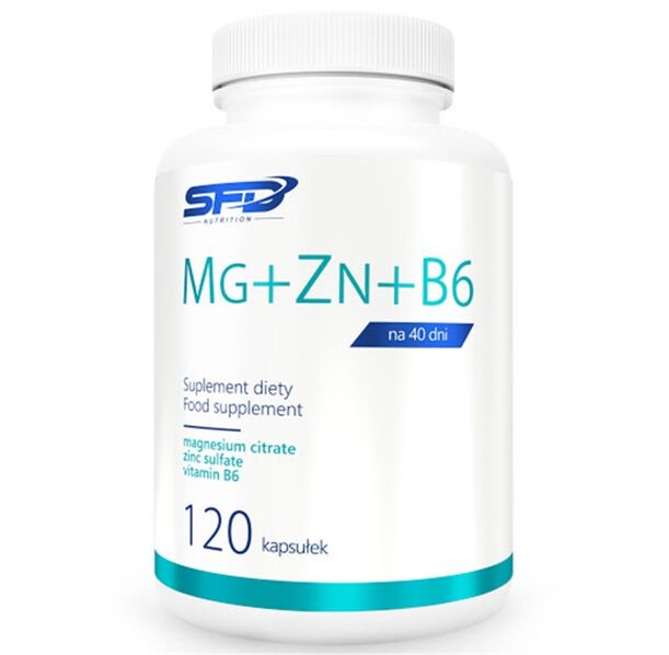 SFD Mg + Zn + B6 - Магнезий + Цинк + Витамин B6, Разфасовка 120 caps