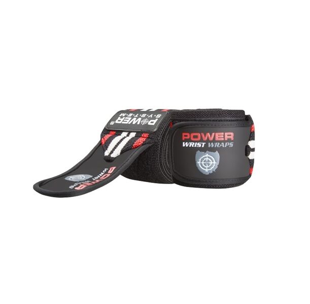 Power System Weightlifting Wrist Wraps - Red - Накитници, Цвят Червен