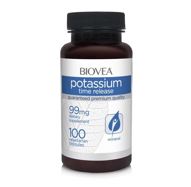 Biovea Potassium Time Release - Калий, Разфасовка 100 caps