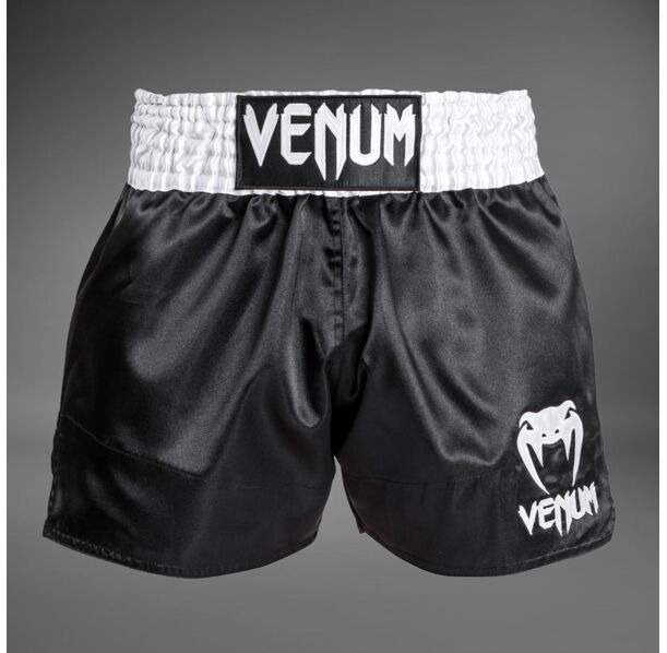 Муай Тай Шорти - Venum Classic Muay Thai Short - Black/White/White​