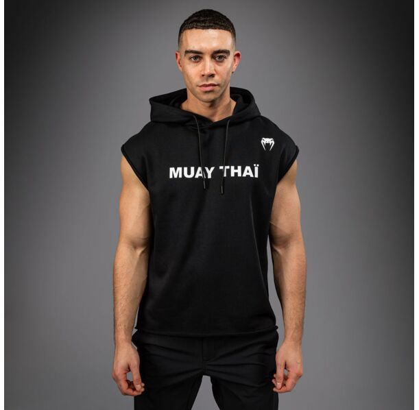 Суичър без ръкави - Venum VT Muay Thai Sleeveless Hoodie - Black/White​