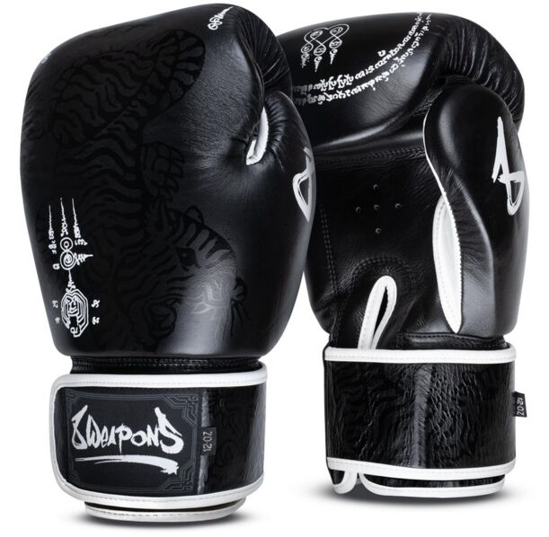 Боксови ръкавици - 8 WEAPONS - Sak Yant Big Tigers Boxing Gloves - Black/Black
