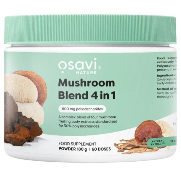 Osavi - Mushroom Blend 4 in 1 | Lion's Mane, Cordyceps, Reishi & Chaga (60 дози)