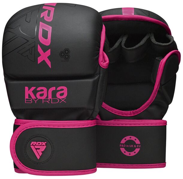 MMA ръкавици - RDX F6 KARA MMA Sparring Gloves Black/Pink - GSR-F6MB