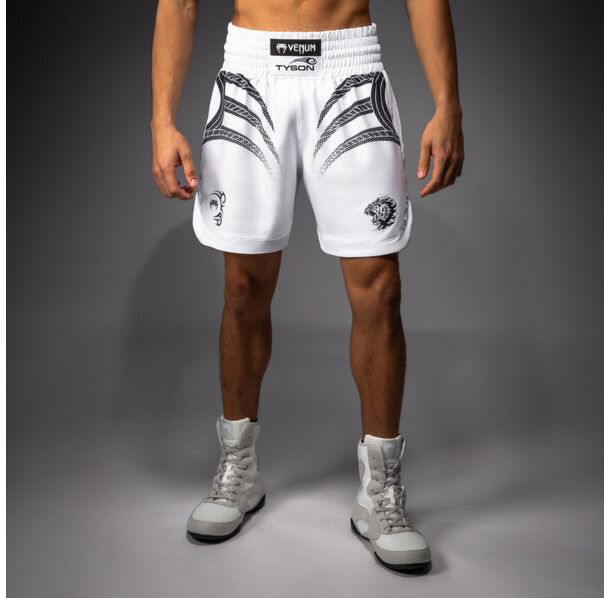 Шорти - Venum x Mike Tyson Tiger Boxing Shorts - Optical White/Deep Black​